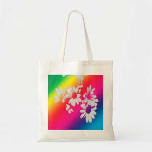 Rainbow daisies tote bag