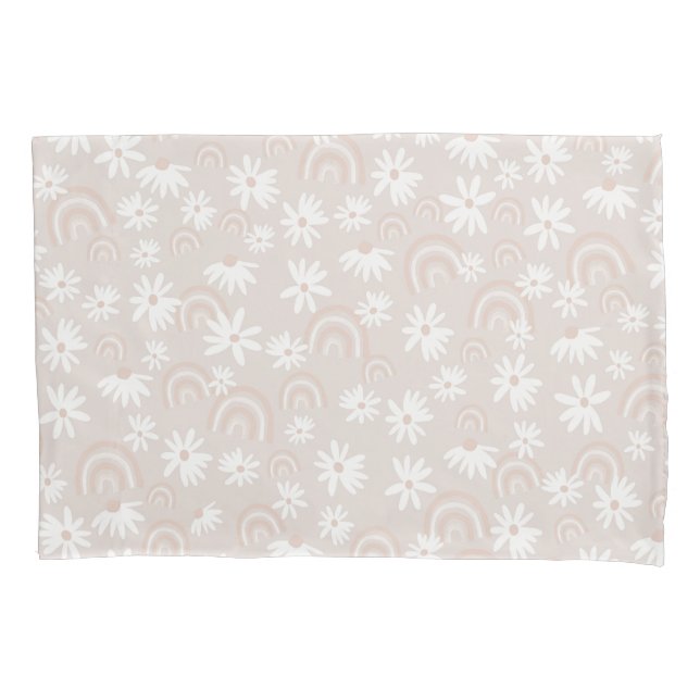 Rainbow Daisy Dream #3 #dreamy #wall #art Pillow Case (Front)