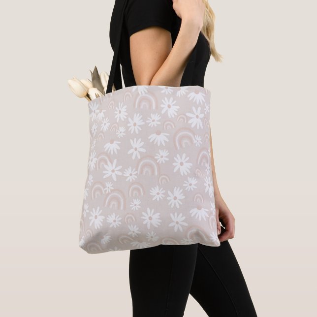 Rainbow Daisy Dream #3 #dreamy #wall #art Tote Bag (Close Up)