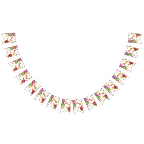 Rainbow Daisy Strip Design Bunting Flags