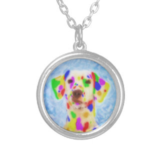 Rainbow Dalmatian Silver Plated Necklace