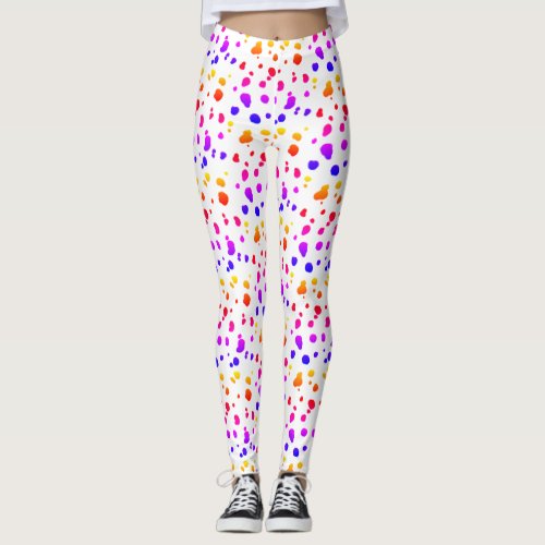 Rainbow Dalmatian Spots Leggings