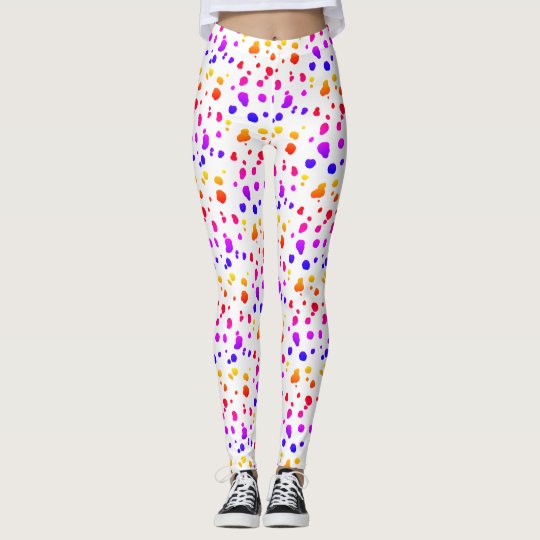 Rainbow Dalmatian Spots Leggings | Zazzle.com