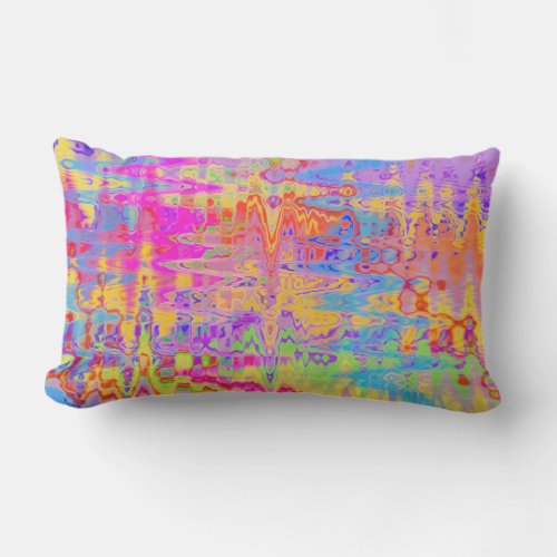 Rainbow Dance Abstract Outdoor Pillow
