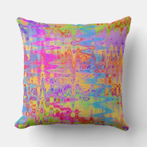 Rainbow Dance Abstract Throw Pillow