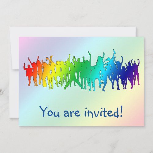 Rainbow Dancing Party Invitation