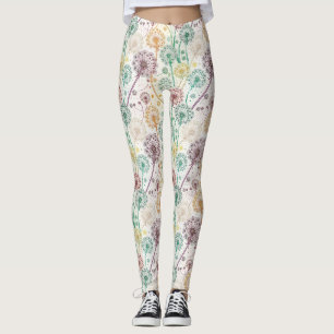 Rainbow Dandelion Breeze – Whimsical Floral Leggings