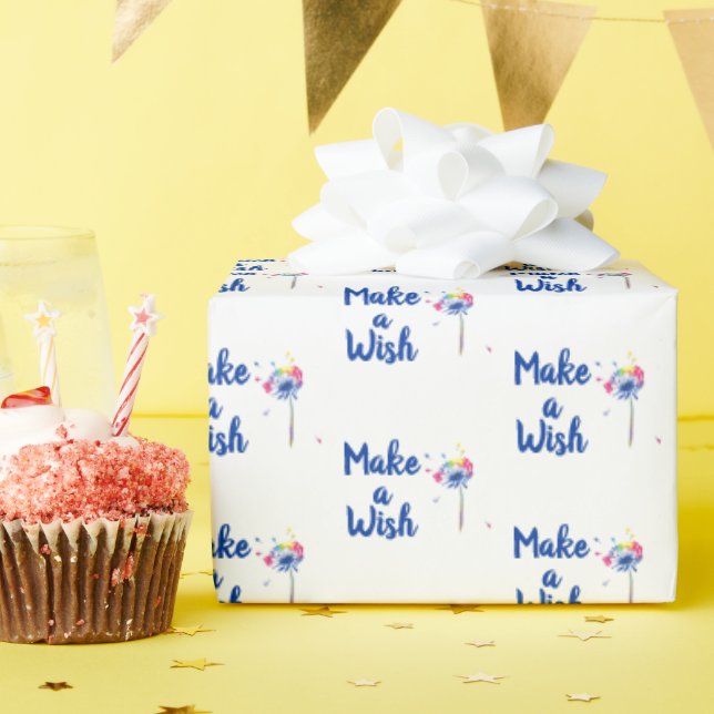 Rainbow Dandelion Make a Wish WiWrapping Paper (Birthday Party)