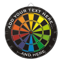 Rainbow Dartboard with Custom Text