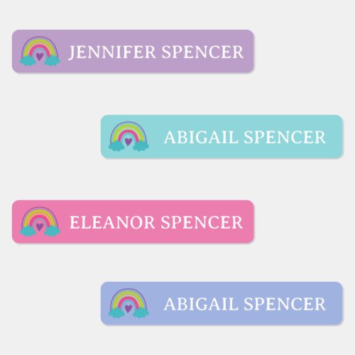 Rainbow Daycare and School Kids Labels