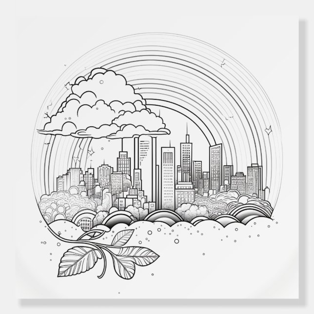 Rainbow Days Coloring Poster Art (Front)