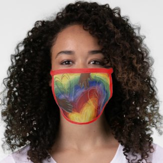 Rainbow DEI Love Hearts Custom Art Face Mask