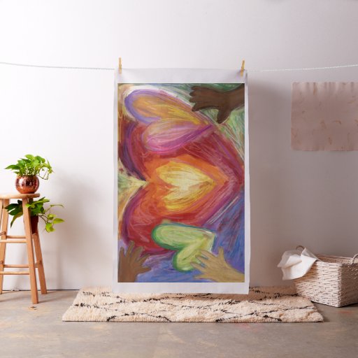 Rainbow DEI Love Hearts Fabric Art Material