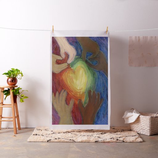 Rainbow DEI Love Hearts Fabric Art Material