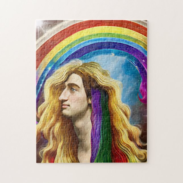 Rainbow Deity Man Of All love Fantasy Art   Jigsaw Puzzle (Vertical)