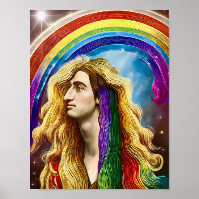 Rainbow Deity Man Of All love Fantasy Art Poster (Front)