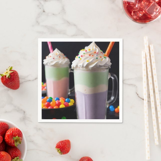 Rainbow Delight Milkshakes Napkins (Insitu)