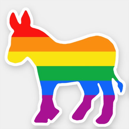 Rainbow Democrat Sticker