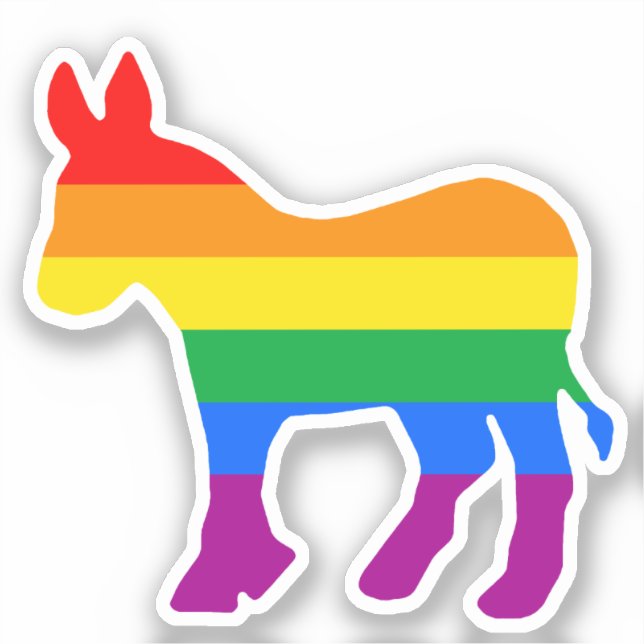 Rainbow Democrat Sticker (Front)