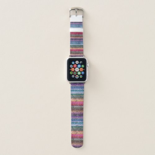 Rainbow Denim Pattern Apple Watch Band