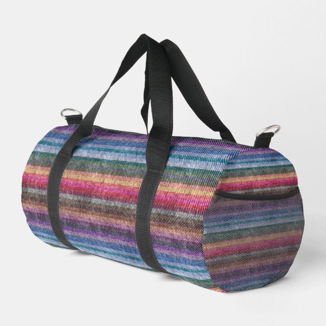 Rainbow Denim Pattern Duffle Bag (Right Corner)