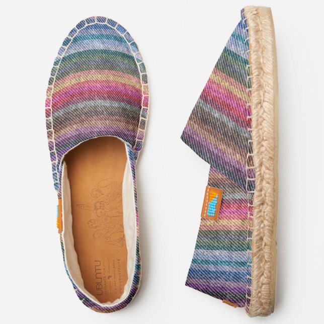 Rainbow Denim Pattern Espadrilles (Side)