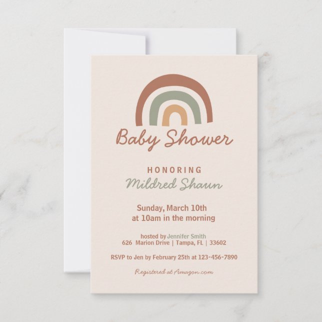 Rainbow Design Baby Shower Invitation (Front)