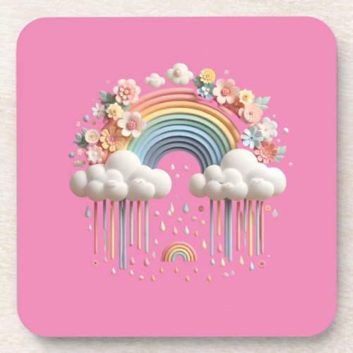 Rainbow Design Beverage Coaster
