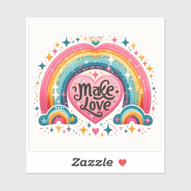 Rainbow Design Celebrating Love & Positivity Sticker (Sheet)