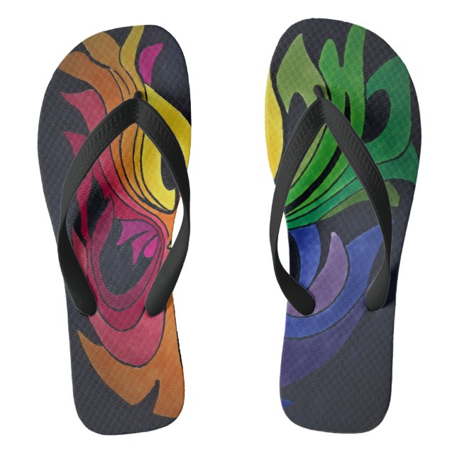 rainbow design flip flops (Footbed)