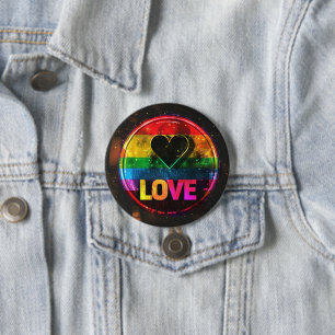 Rainbow Design Love Digital Art Button