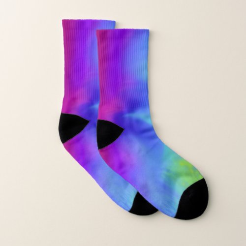 Rainbow Design Northern Lights Pattern Novelty Socks