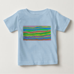 Rainbow design on blue top for kids