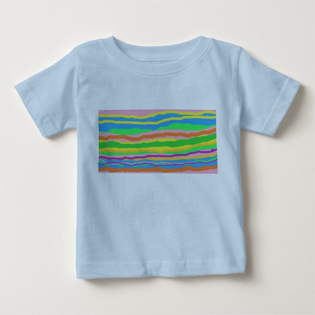 Rainbow design on blue top for kids (Front)