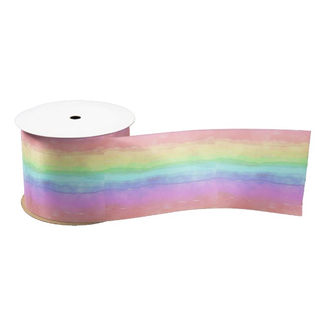 Rainbow Design Satin Ribbon (Spool)