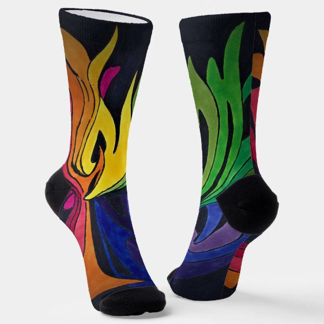 rainbow design socks (Angled)