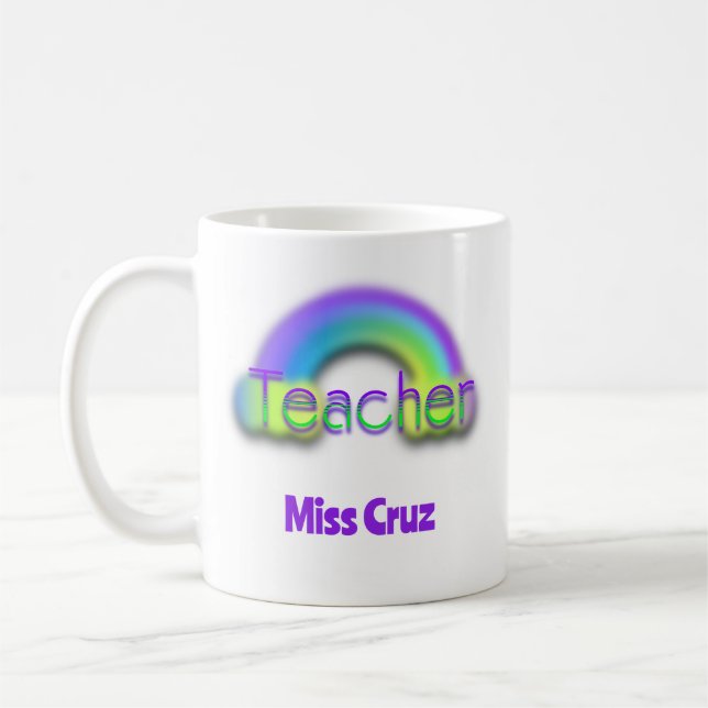 Rainbow Design Teacher Mug (Left)