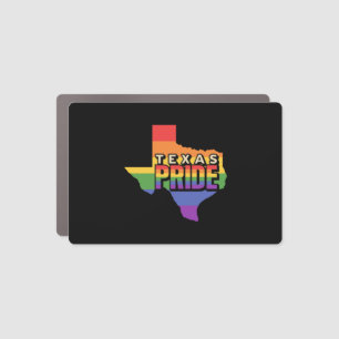 Rainbow Design Texas Map for proud LGBT+ Texans Car Magnet