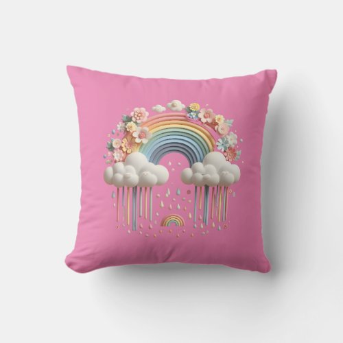 Rainbow design throw pillow