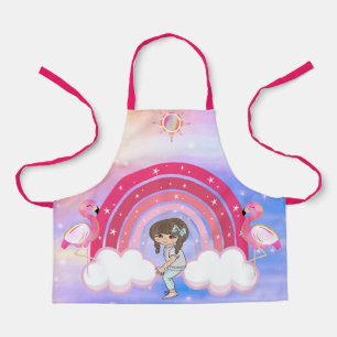 Rainbow Design with Young Girl Apron