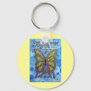 Rainbow Diabetes Butterfly Keychain