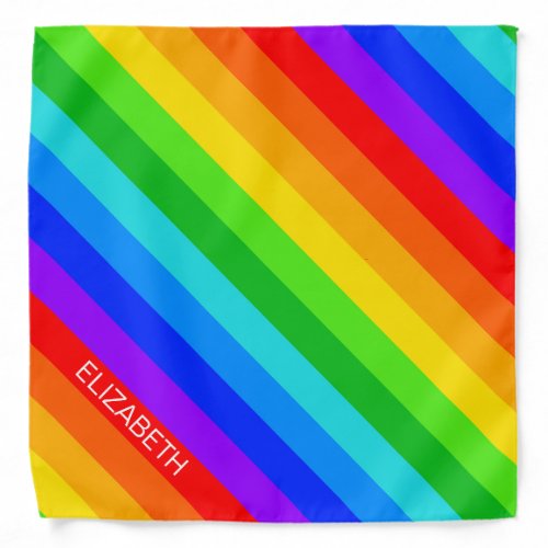 Rainbow Diag Stripe 2 Monogram Bandana