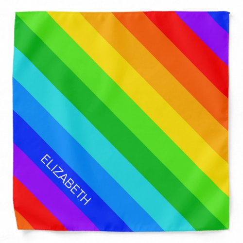 Rainbow Diag Stripe Monogram Bandana