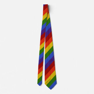 Rainbow Diagonal Stripe Neck Tie