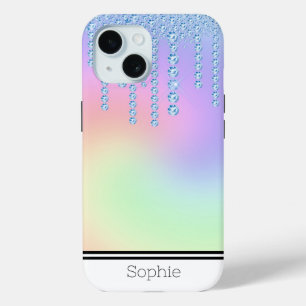 Rainbow Diamond Drips Custom Samsung iPhone 15 Case
