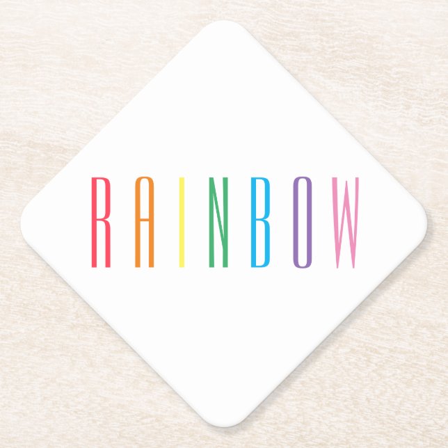 RAINBOW Diamond Paper Coasters (Front)
