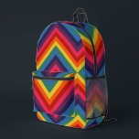 Rainbow Diamond Pattern Printed Backpack<br><div class="desc">Vintage inspired rainbow diamonds</div>