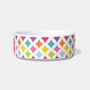 Rainbow Diamond Print Personalized Bowl