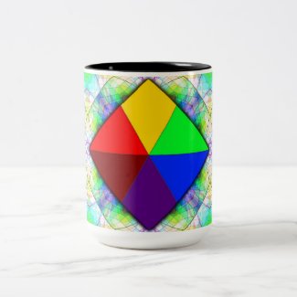 Rainbow Diamond Two-Tone Coffee Mug