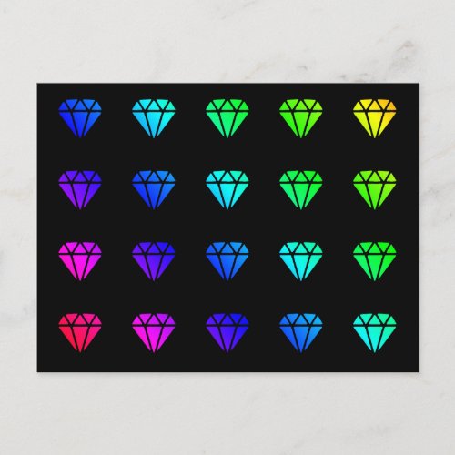 Rainbow Diamonds Jewels Lot Colorful Multicolor Postcard